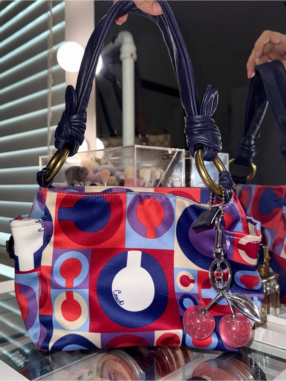 Vintage Coach Madison Sateen Scarf Graphic Op Art Shoulder Bag ✨❤️